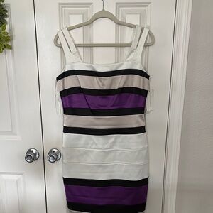 Signature by Sangria Black and White Bodycon Midi Dress